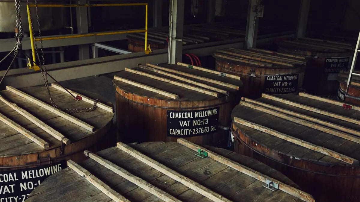 Whiskey barrels at Jack Daniel's Distillery in Lynchburg TN
